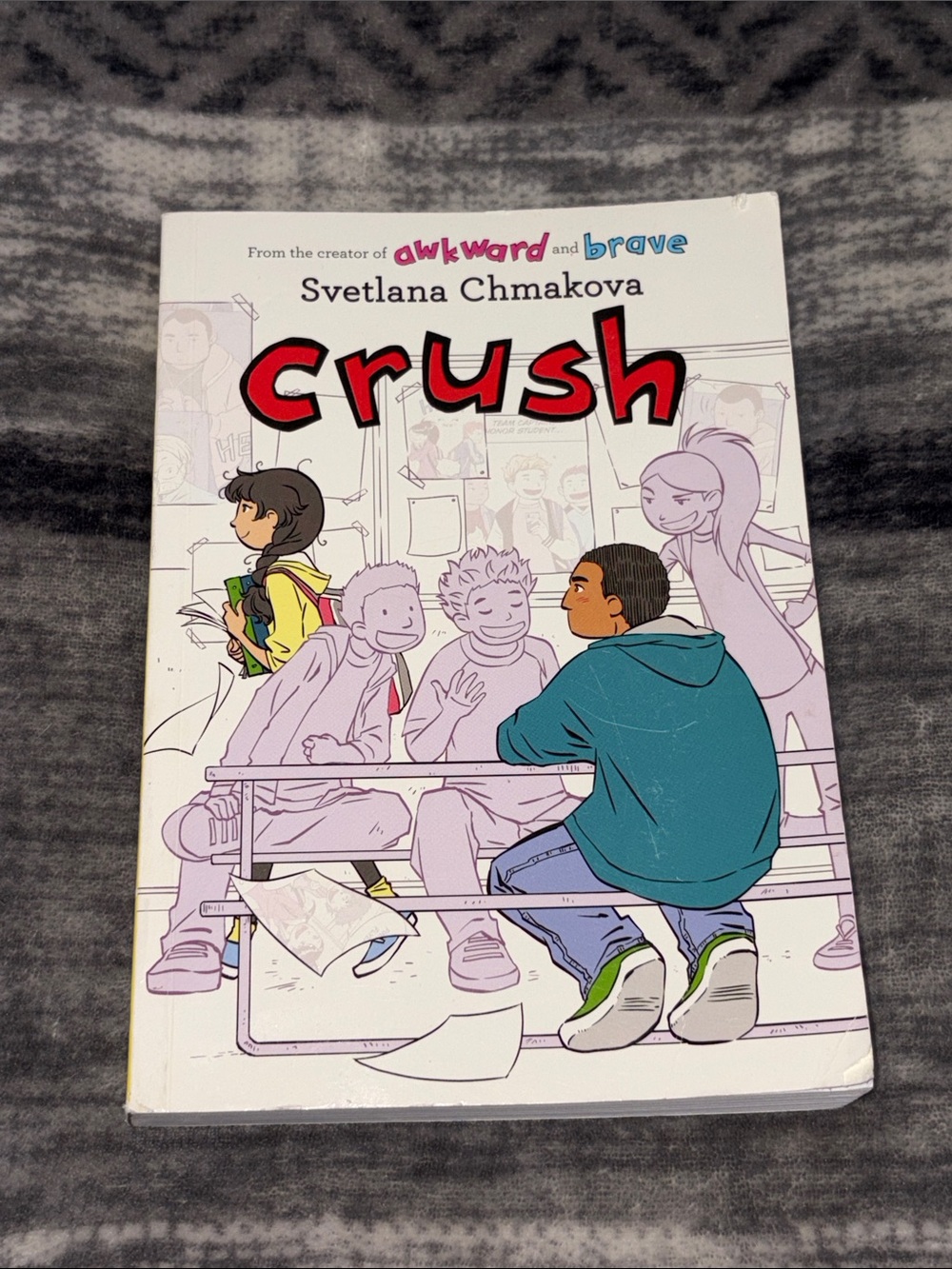 Crush Graphic Novel by - White Cover with Teal and Red Accents